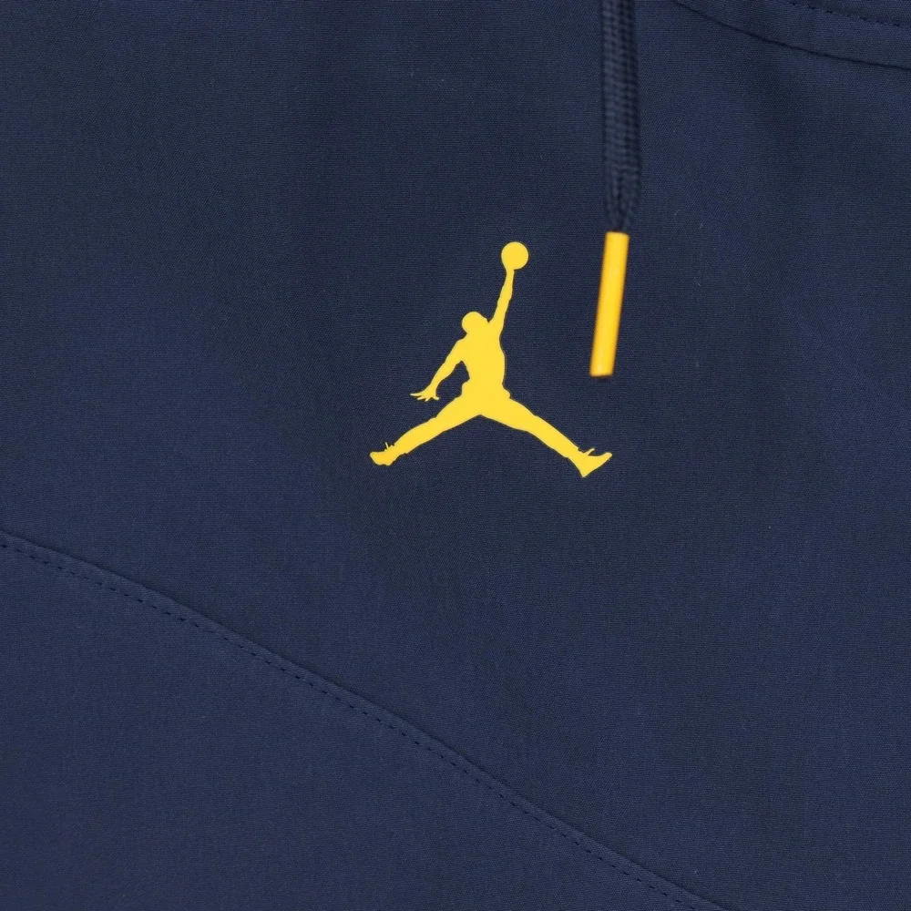 Jordan Michigan Wolverines On-Field 1/4 Zip Hoodie Navy Blue Size L DR0587-419